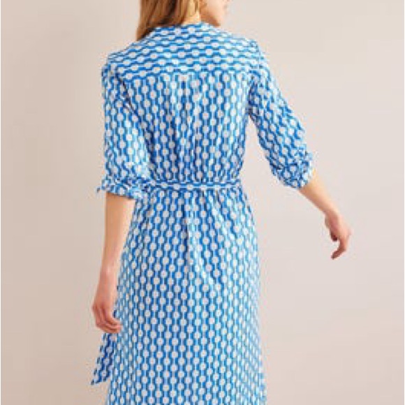 Boden Blue and White Midi Dress - Picture 2 of 9